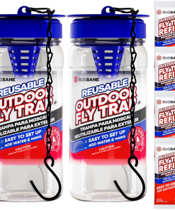 Reusable Outdoor Fly Trap and Bait (2 pack)