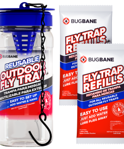 Reusable Outdoor Fly Trap and Bait (with hanging chain)